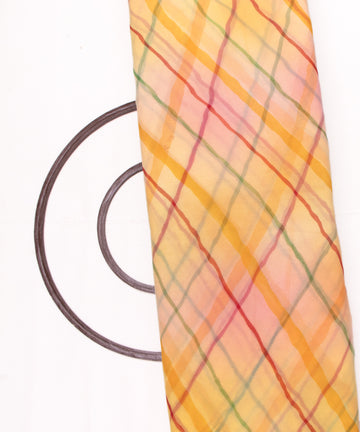 Yellow Colour Lehariya Print Georgette Fabric